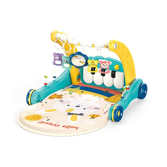 Newborn Pedal Push Walker Walking Assistant Musical Piano Creative Training Play Gym Soft Safe Mat
