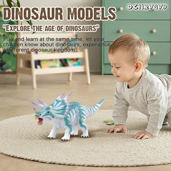 Styracosaurus Cognitive Educational Toys 3D Animal Collectable Simulation Realistic 4 Inch PVC Solid Dinosaur for Kids Boys