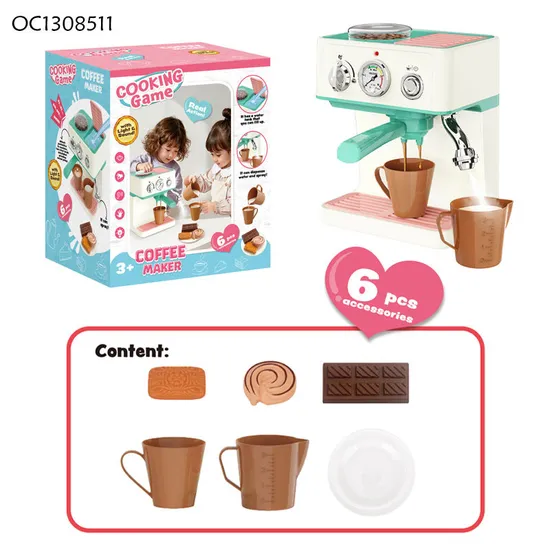 Wholesale Dessert Store Pretend Coffee Machine Plastic Pretend Food Role Play Kitchen Tool Toys for Kids