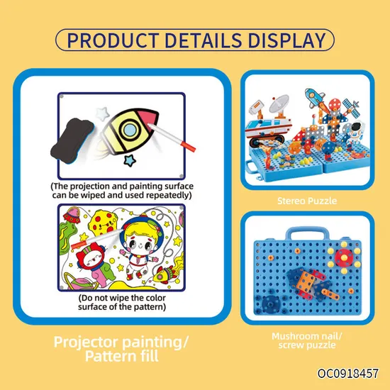 Wholesale Montessori Educational Toys 3D Creative Puzzle Painting Drawing Table Popular DIY Toy
