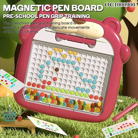 Wholesale Educational Montessori Creative Puzzle Card Montessori Colorful Magnetic Drawing Pad Doodle Board Educational Toy for Kids