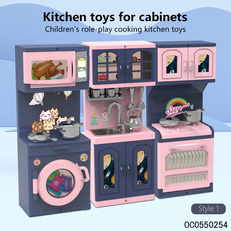 Wholesale Mini Children's Plastic Doll House Small Kitchen Cabinet Toys