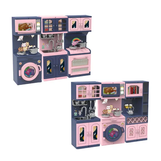 Wholesale Mini Children's Plastic Doll House Small Kitchen Cabinet Toys
