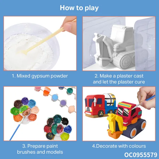 Wholesale Montessori Handmade White Plaster Car Model Craft Supplies Creative Popular Creative Art DIY Coloring Toy