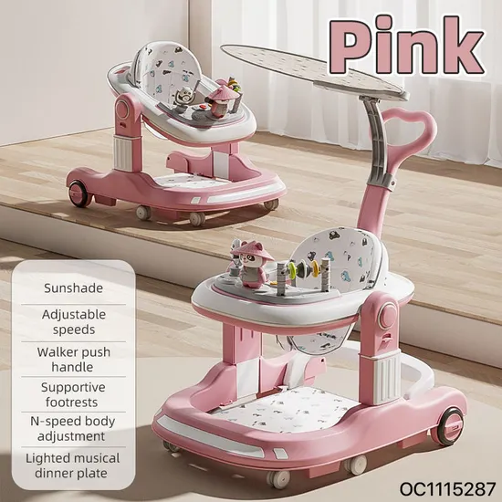 Wholesale Designed New Style Foldable Infant Standing Baby Walker with Wheels and Seat