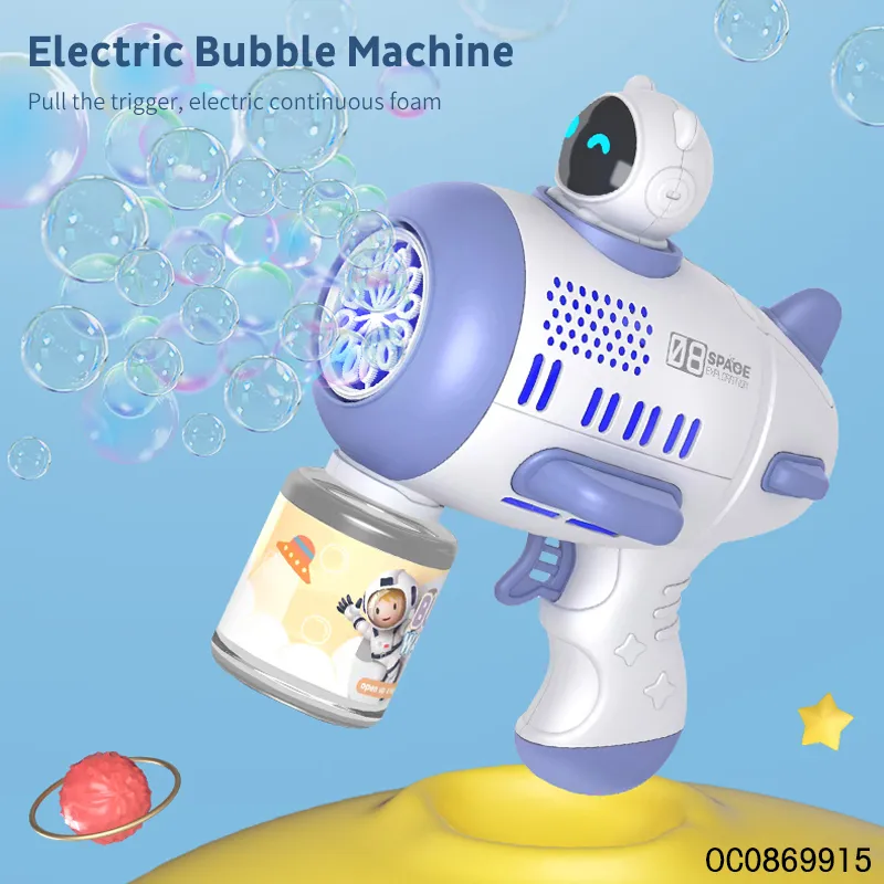 12 Holes Electric Space Astronaut Bubble Machine Gun with Solution with Light