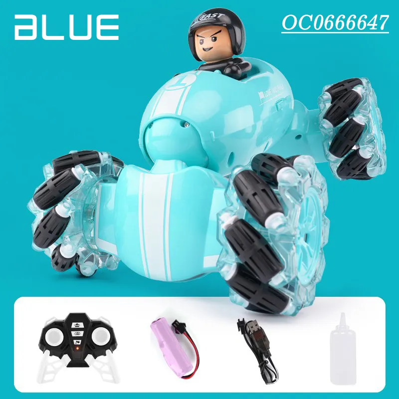 Wholesale Spray Function Radio Control Robot Advanced Technology RC Stunt Twisting Car Toy
