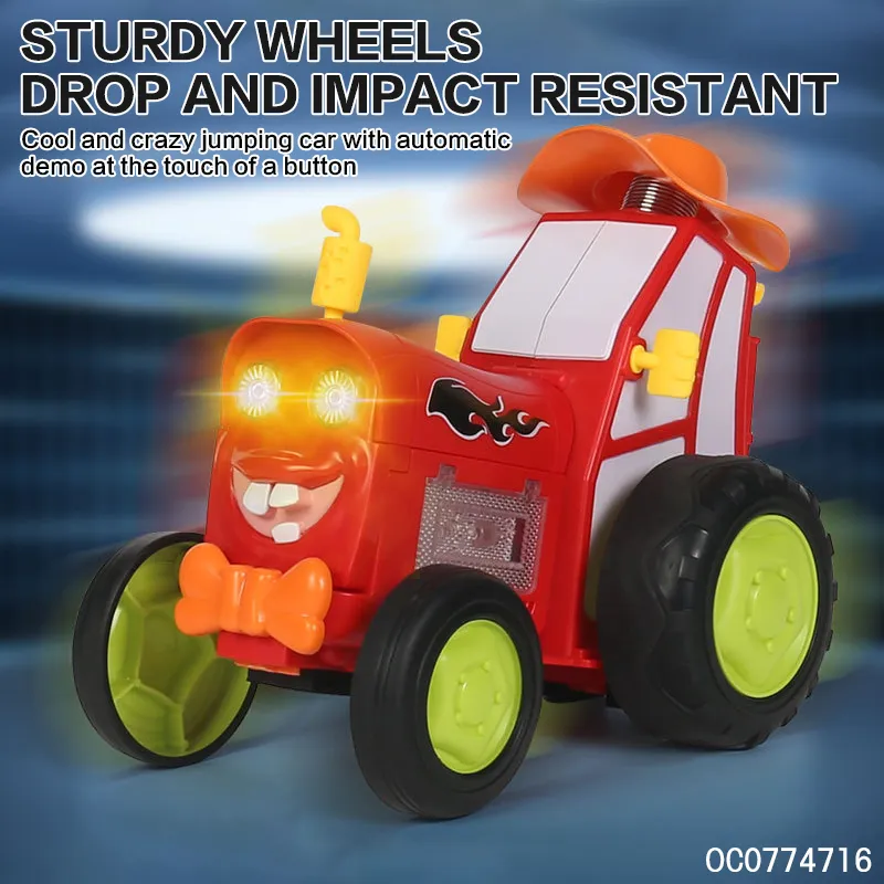 Wholesale Train Head Cartoon Mini Stunt Jumping Remote Control RC Toy Car for Kids