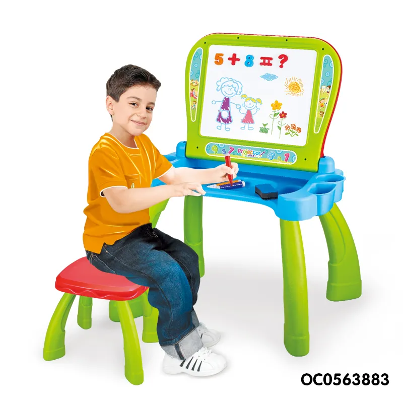 Children LED Light Wholesale Magnetic Writing Drawing Projector Painting Smart Table Board for Kids