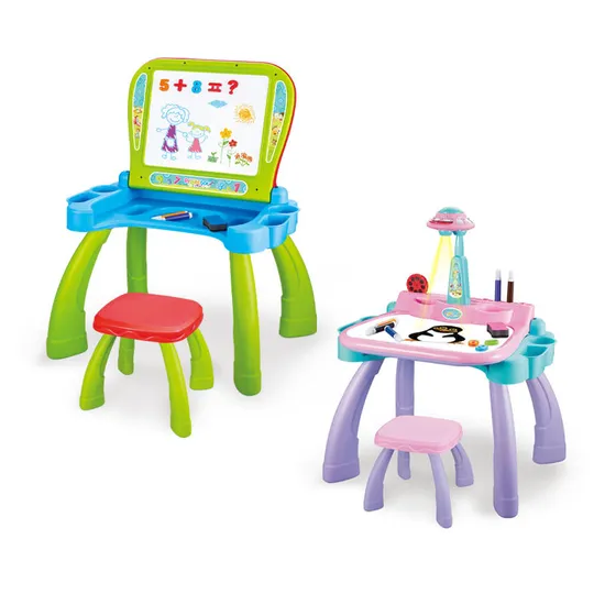 Children LED Light Wholesale Magnetic Writing Drawing Projector Painting Smart Table Board for Kids
