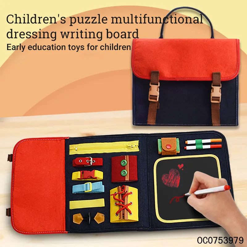 Wholesale Children 2in1 Learning Drawing Bag Kids Baby Montessori Magnetic Creative Writing Board