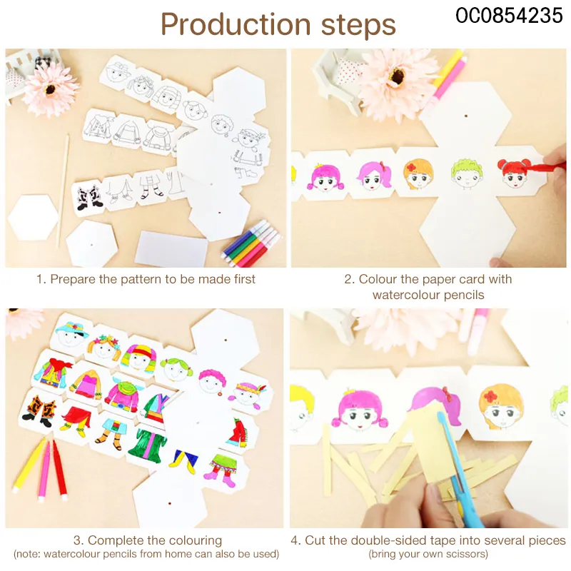 Wholesale Educational Popular DIY Coloring 3D Puzzle Paper Doll Dress up Toys for Kids