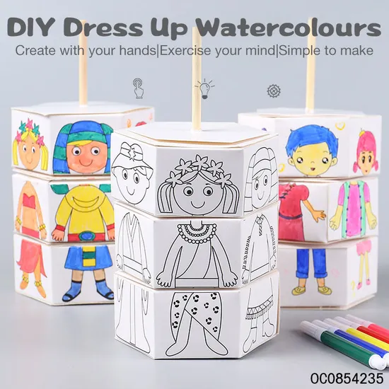 Wholesale Educational Popular DIY Coloring 3D Puzzle Paper Doll Dress up Toys for Kids