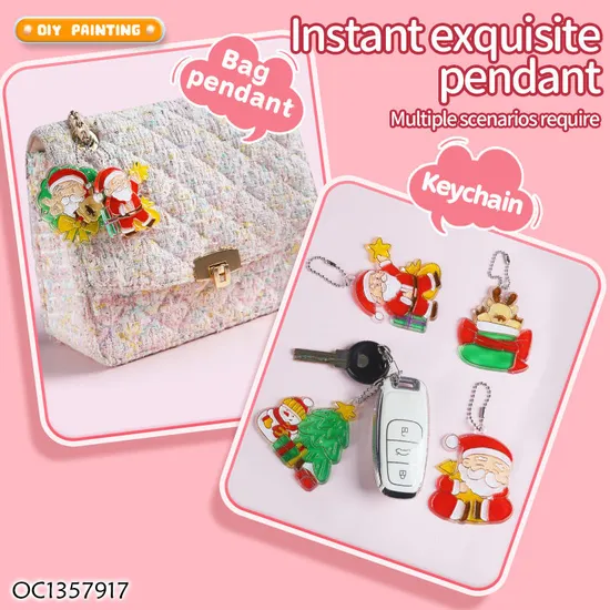 Popular DIY Color Art and Craft Material Handmade Keychain Christmas Painting Toys for Kid