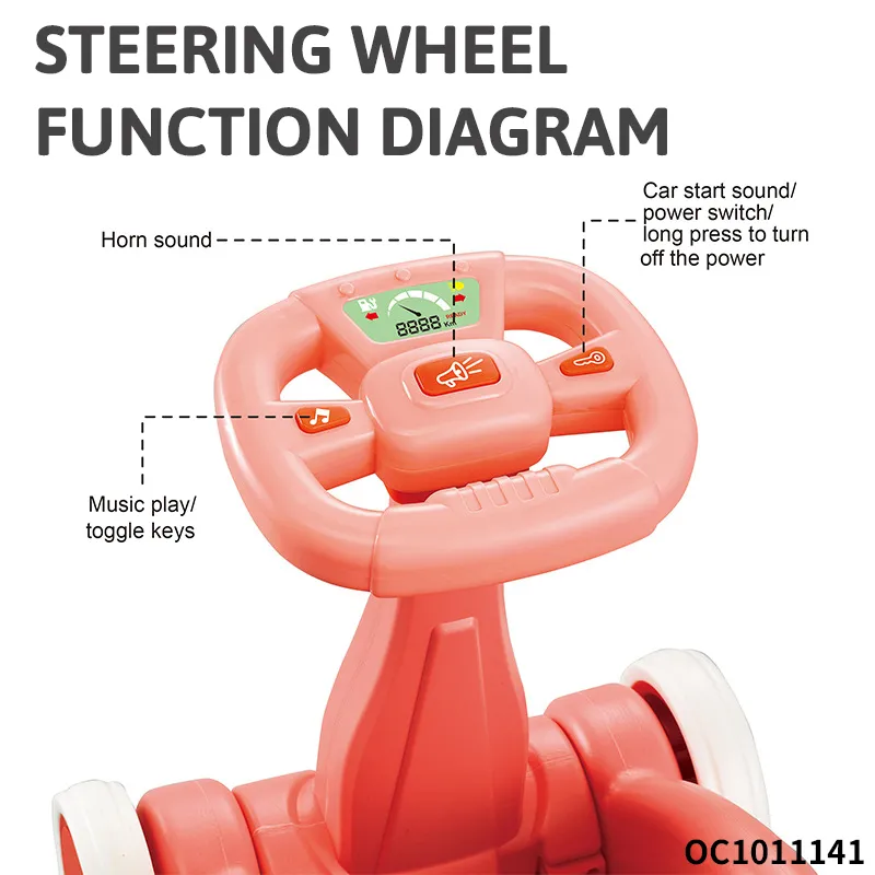 Multifunctional Wholesale Designed New Model Ride on Car Shaped 3 in 1 Plastic Educational Baby Walker with Wheels and Seat