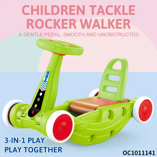 Multifunctional Wholesale Designed New Model Ride on Car Shaped 3 in 1 Plastic Educational Baby Walker with Wheels and Seat