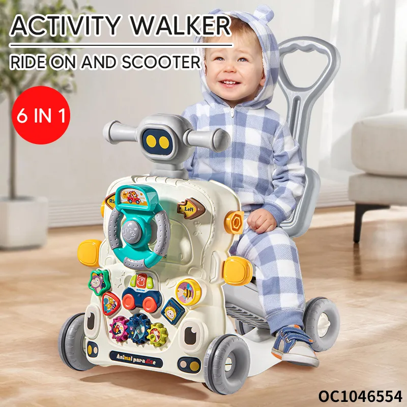 New Model Sit to Stand Music Keyboard Wheels and Seat Wholesale Educational Designed Baby Walker for Kids