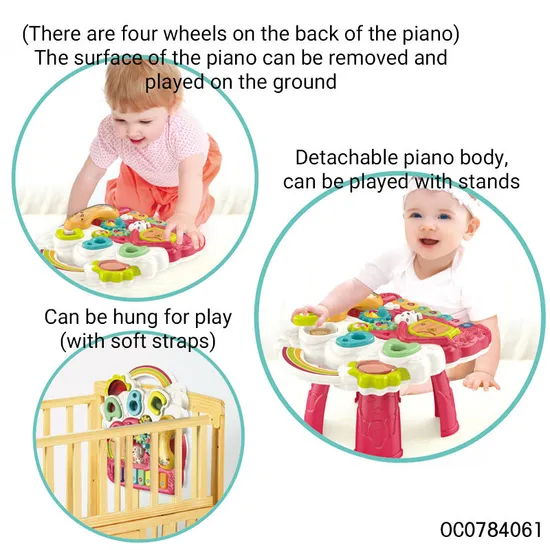 Low Prices Piano Table Wholesale Designed Music Educational Standing Baby Walker with Wheels