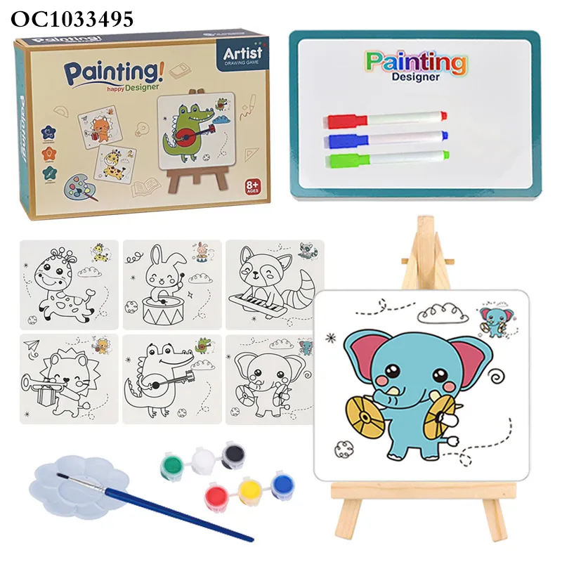 Cartoon Animals Creative and DIY Craft Art Toys Draw Double Sided Toys Wholesale Magnetic Writing Drawing Board