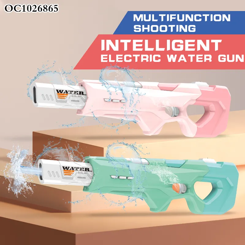 Plastic Handheld Water Game Water Shooter Gun Electric Automatic High Pressure Toy for Children with Water Sucking Function