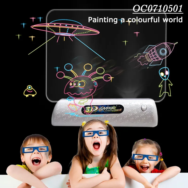Montessori Smart Magic 3D Glasses LCD Light Wholesale Magnetic Drawing Writing Board for Kids
