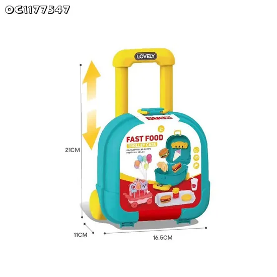 Wholesale Fast Food Hamburger Dog French Plastic Children House Play Gift Set Kitchen Toy Set for Kids