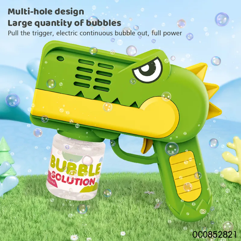 Multi Holes Light up Electric Dinosaur Bubble Maker Machine Guns for Kids