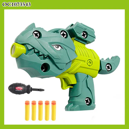 Wholesale Boys PVC Plastic Biq Dinosaur Toy Kids Assemble Soft Bullet Games Plastic Toys Gun