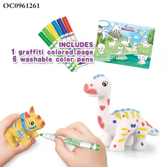 Wholesale Montessori Educational Kids Doodle Learning Graffiti Washing Animal Dinosaur Model Coloring Drawing DIY Toys for Kids