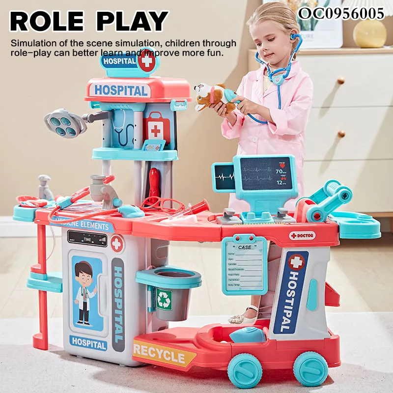 Funny Games Pretend Play Plastic Medical Montessori Hospital Interactive Creative Toy Doctor Set for Kids