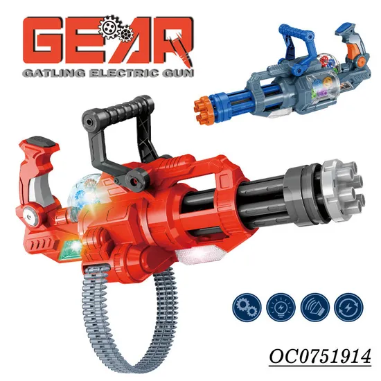 Hot Selling Automatic Safety Gear Children Kids Electric Toy Gun with Light Music