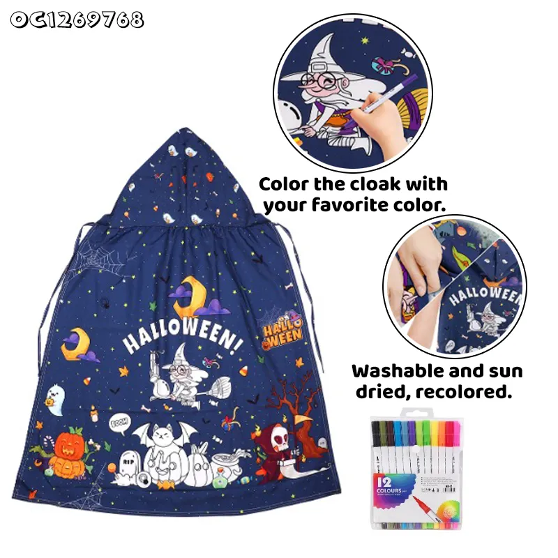 Montessori Halloween Theme Design Wholesale Painting Arts Crafts Popular DIY Coloring Education Toys for Kids