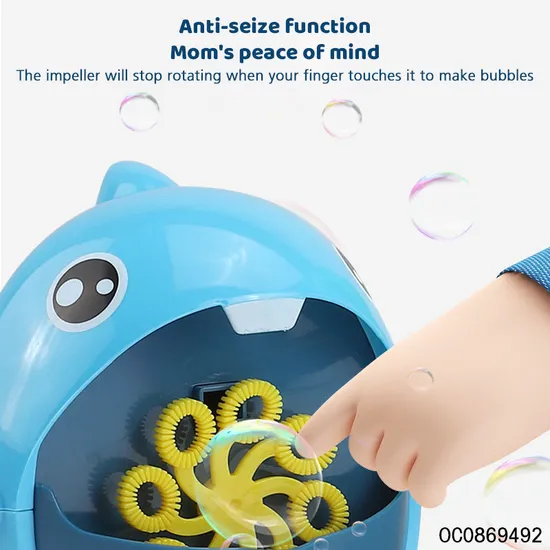Cartoon Shark Electric Automatic Game Bubble Maker Machine for Kids