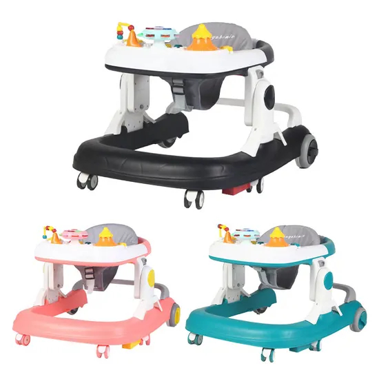 Wholesale 360 Degree Rotating Wheels New Design Educational Round Baby Chair Walker with Music