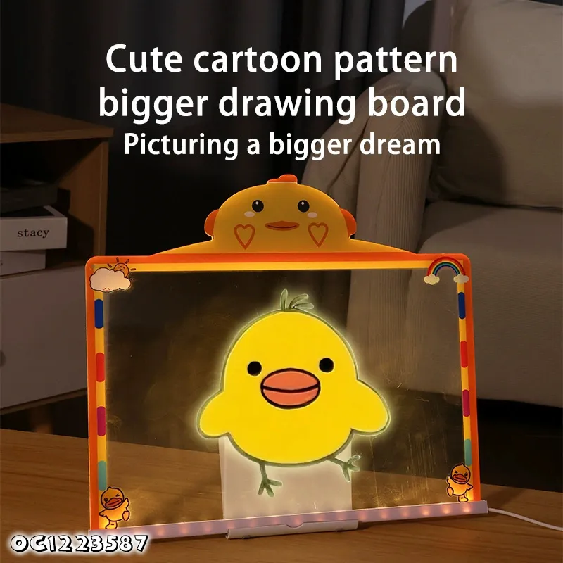 Low Cost Kids Rechargeable Creative LED Glow Drawing Board for Children Educational Toy