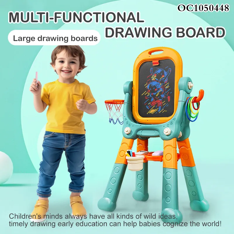 3 in 1 Basketball and Ring Toss Game Double Sided Functional Plastic Children's Wholesale Magnetic Writing Drawing Board
