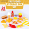 Wholesale Montessori Educational Pretend Play Fast Food Plastic Hamburger and Ice Cream Toys for Kids' Kitchen Simulation