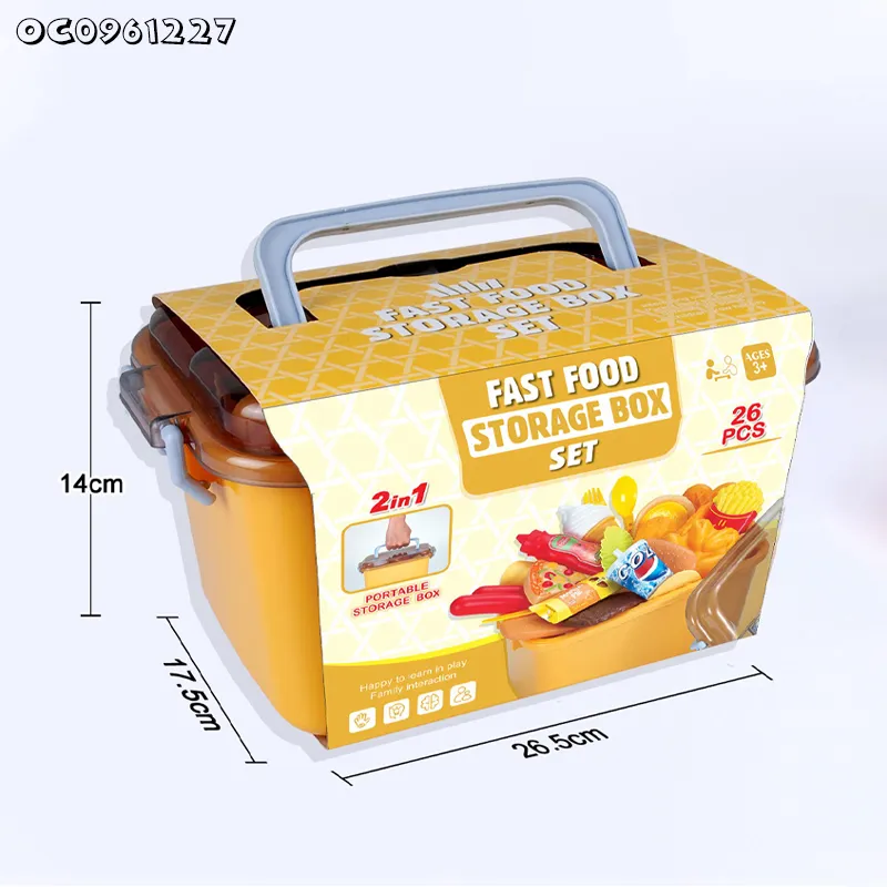 Wholesale Montessori Educational Pretend Play Fast Food Plastic Hamburger and Ice Cream Toys for Kids' Kitchen Simulation