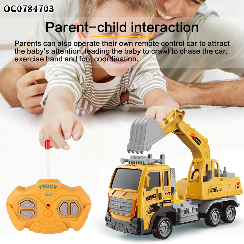 1: 16 RC Electric Excavator Kids Remote Control Building Material Toy Truck