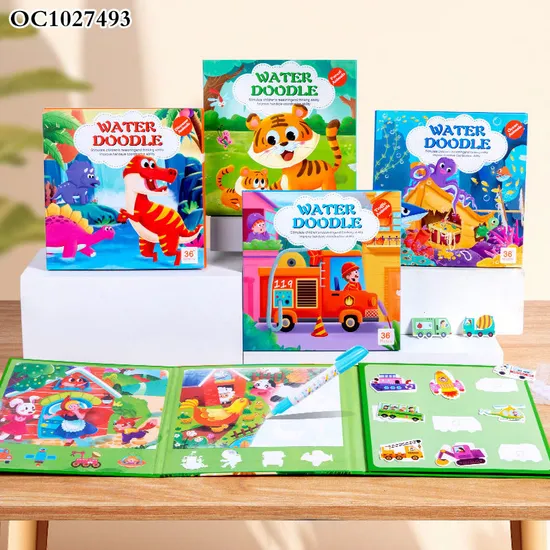 Wholesale Sea Animal Handmade Stickers Books Shapes and Colors Early Educational Water Doodle Creative Book Toys for Kids