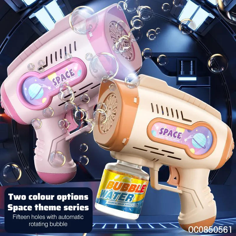 Kid Summer Toys 15 Holes Bubble Toys Bubble Gun with Light