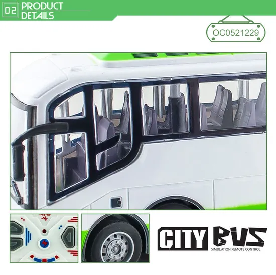 Wholesale 1: 30 Scale 4 Channels Mini Plastic City Remote Control Bus Toy Car