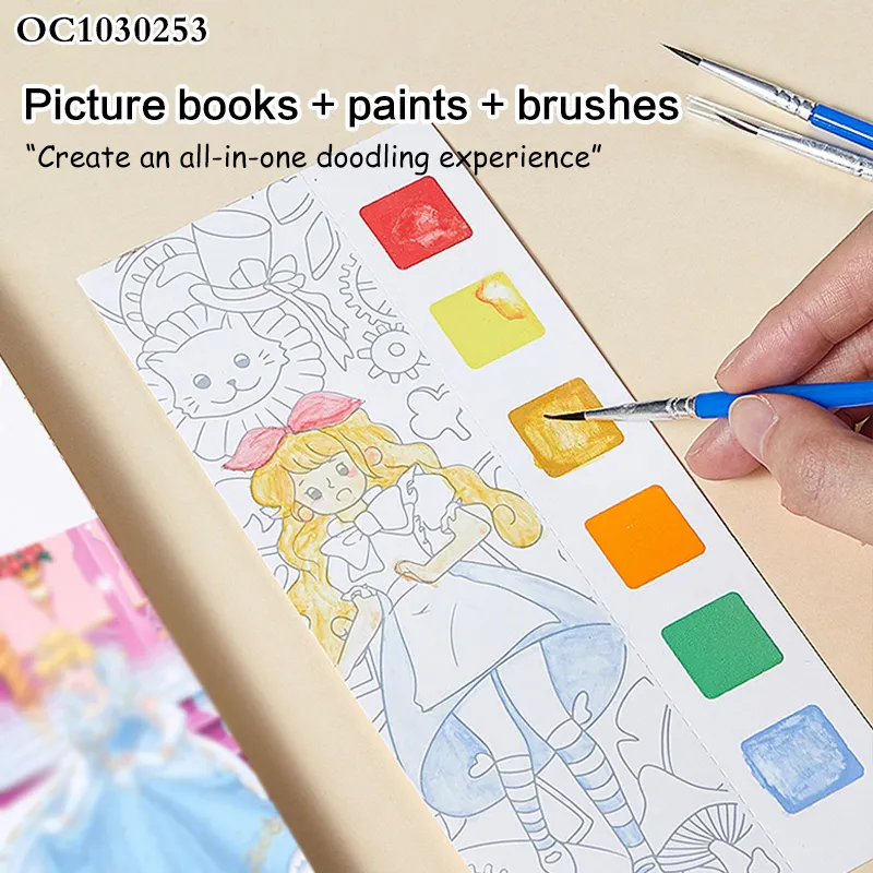 Wholesale Cartoon Education Children Art Watercolor Painting Drawing Paper Book Coloring Book for Kids