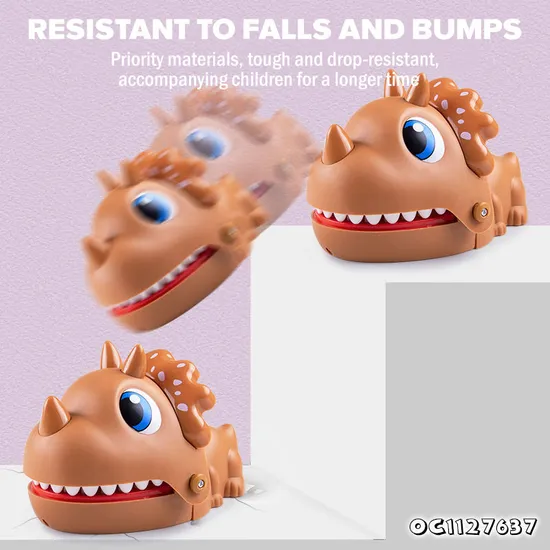 6 Pieces Soft Rubber Teeth Dinosaur Finger Bite Toys Best and New Interactive Fun Game Toy for Kids Birthday Party