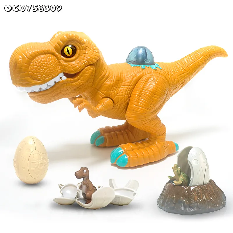 Wholesale Cute Plastic Dinosaur Egg Decoration Small Simulation Dinosaur Electric Walking Dinosaur Toys Light up Game with Sound