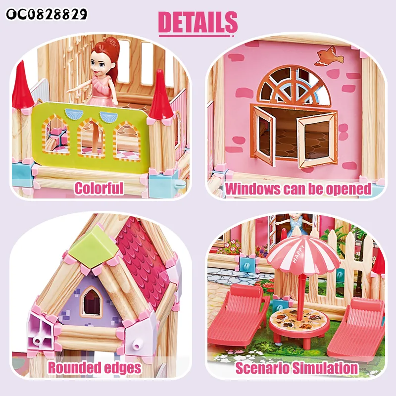 Wholesale 183PCS Doll House Plastic Block Model Building Handmade Toy