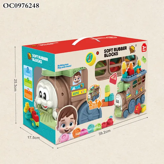 Wholesale Educational Montessori Popular DIY High Quality Construction Silicone Rubber Kids Building Blocks Toys