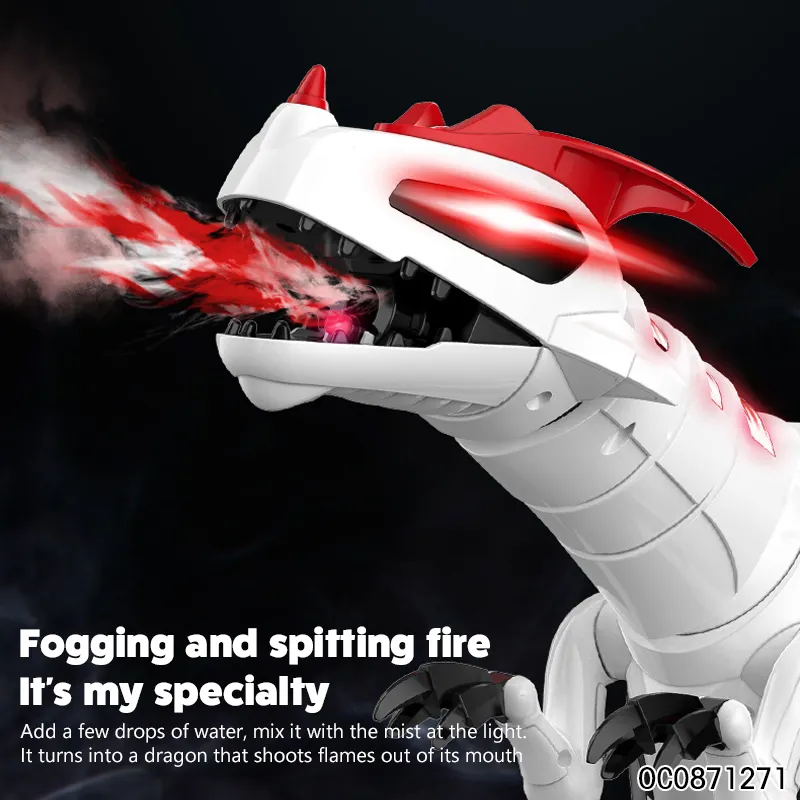 Wholesale Remote Control Walking LED RC Dinosaur Robot Battle Toy with Mist Spray