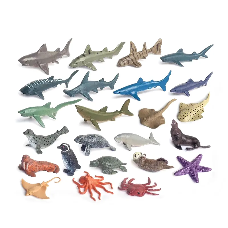Wholesale Montessori Educational Cognitive 3D Mini Realistic Plastic Sea World Marine Animal Models Popular Toys