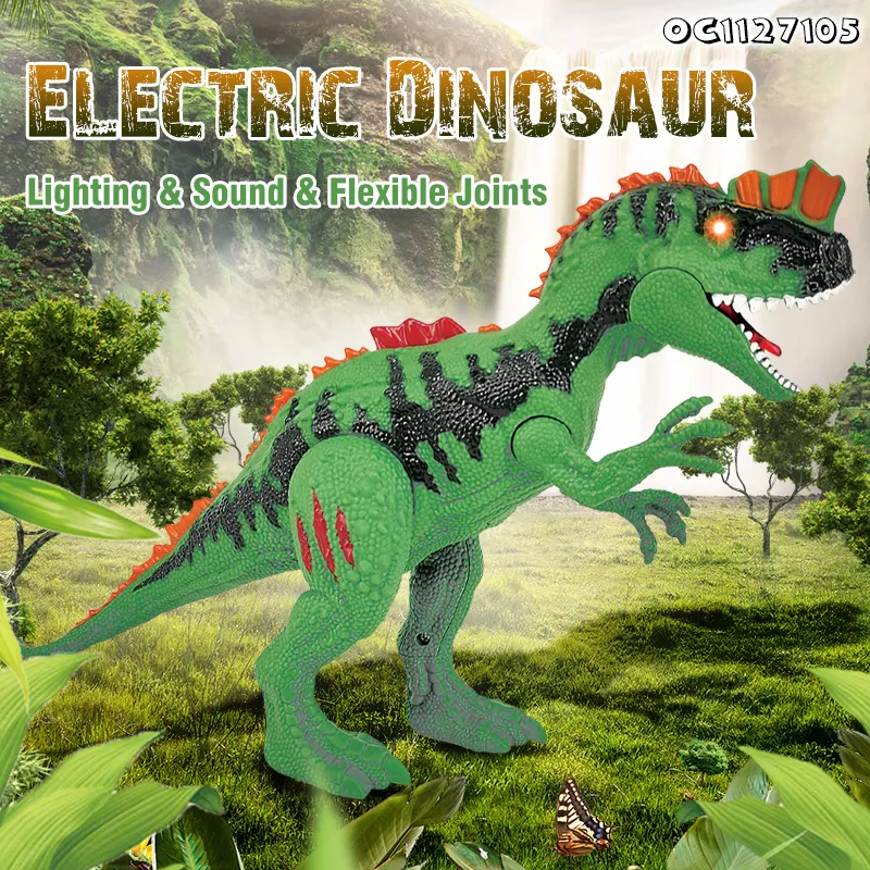 Battery Operated Movable Realistic Simulated Dinosaurs Model Moving and Walk Toys with Light and Sound for Boys